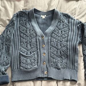 Sundance Blue Knit Cardigan Sweater